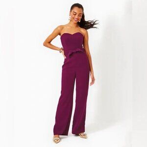 LILLY PULITZER Rosalie Strapless Jumpsuit Purple Size 16 NWT